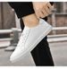 Invisible Inner Height Increase, Leather Little White Shoes, Flat Bottom Breathable Low-top Board Shoes Are Trendy_vogvips.com
