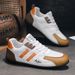 Men's Casual Driving Shoes - Breathable Mesh Sneakers With Lace-Up Design For Running & Daily Wear (White/Beige/Grey)_vogvips.com