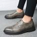 Euro Step Spring Brogue Carved British Casual Leather Versatile Men's Korean Style Business Formal Shoes Trendy_vogvips.com