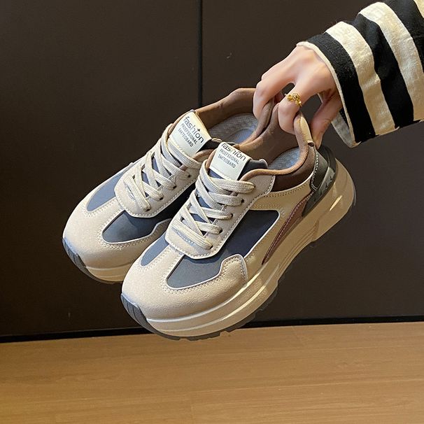 thick-soled White Shoes Female Students Height-increasing Sports Board Shoes Casual Shoes_vogvips.com