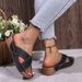 New Women's Sandals Cross Wedge Heel Thick Sole Simple Casual Outside To Wear Slippers_vogvips.com
