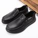 New leather cover foot casual men's shoes thick comfortable line leather shoes_vogvips.com