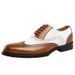 Autumn Large Size Color Blocked Formal English Blok Carving Pointed Business Lace Up Men's Leather Shoes Men_vogvips.com