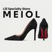 Same Style High Heels Spring Autumn Winter New Fashion Versatile Rhinestone Pointed Toe Single Red Sole Thin Heel Casual_vogvips.com