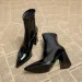 Selg Shoes Zipper Winter Womens Pointed Toe Solid Plus Veet Warm Short Tall UK Boots 241122_vogvips.com