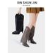 Women's Shoes Spring New Retro Rivet High Leg Trouser Boots Women's Boots All Match Boots Knight Boots Long Boots_vogvips.com
