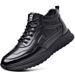 New cotton shoes high top plus fleece casual sports shoes men's warm leather non-slip men's shoes_vogvips.com