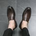 Men's Classic Leather Casual Shoes With Anti-Slip Thick Sole Outdoor Walking Shoe Pointed Toe Comfortable And Durable_vogvips.com
