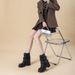 Platform Height-Increasing Brown Short For Women 2025 New Autumn Melad Thick Heel Western Martin Cuff Boots_vogvips.com
