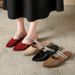 French Style Pointed Toe Mules Summer 2025 New Fashionable Shiny Flat Sandals For Women_vogvips.com