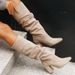 Women Boots 2023 Winter Designer Luxury Suede Casual High Heels Shoes for Women Retro Elegant Lady Mid Calf Boots Plus Size_vogvips.com