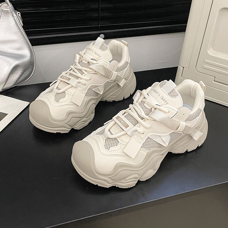 Height Increasing Dad For Women Spring Autumn New Style Thick Soled Mesh Casual Sports Breathable And Lightweight_vogvips.com
