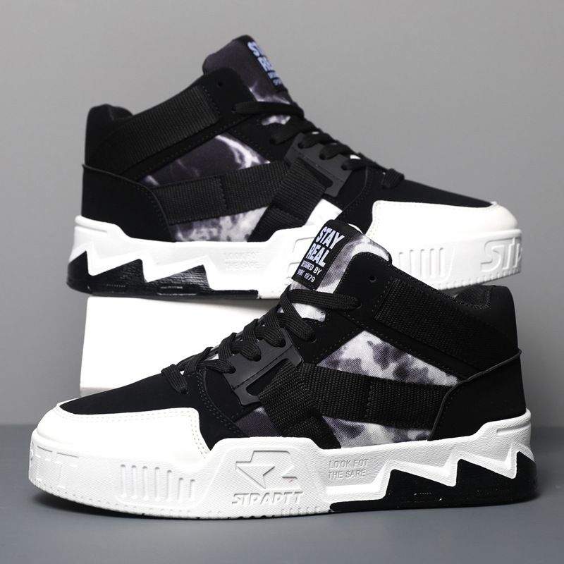 Men's Fashion Camouflage High-Top Sneakers - Trendy Lace-Up Casual Shoes For Street Dance & Urban Style_vogvips.com