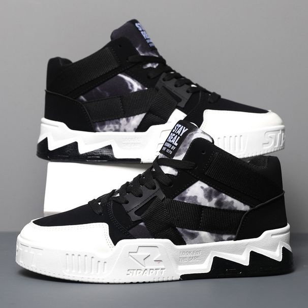 Men's Fashion Camouflage High-Top Sneakers - Trendy Lace-Up Casual Shoes For Street Dance & Urban Style_vogvips.com