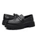 Carefully Selected Slip-on Leather For Small Individuals, Height-increasing Men's Round-toe Thick-soled Casual Shoes,_vogvips.com