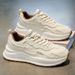 Men's Summer Casual Sneakers With Thick Sole – Breathable Mesh Running Shoes For Men – Lightweight & Comfortable – Beige & Black Options_vogvips.com
