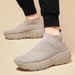 Spring Summer Couple's High-Heeled Flying Woven Shoe Covers, Casual Sports And Women's Socks, Trendy Men's Shoes, One_vogvips.com