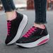 Ladies Casual Sports Shoes Breathable Comfortable Wedge Heel Thick Sole Sneakers Lace-up Shoes_vogvips.com