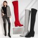 New Comfortable Pointed Toe Multi-Color Slimming Stretch Suede Plus Size Wedge Women Casual Boots For Shopping_vogvips.com