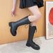 2023 Women's Lace-Up Long Martin Black Hidden Wedge Over-the-Knee High Boots Waterproof Platform Thick Sole_vogvips.com