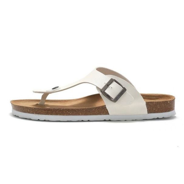 Adjustable Buckle Cork Footbed Thong Flat Slip On Flip Flops Lightweight Summer Casual Slide Sandals For Men Women_vogvips.com