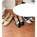 Cowhide Version Flower Diamond Square Head Rhinestone Buckle Strap Flat Bottom Mary Jane Ballet Shoes For Women_vogvips.com