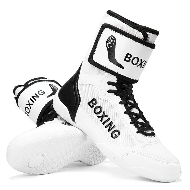 New Men's Boxing Shoes Men's High Top Sanda Shoes High Top Fighting Training Shoes Wrestling Shoes Wrestling Boots Wear Resistant Boxing Shoes Women_vogvips.com