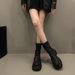 Thick-Soled British Style Martin For Women 2025 New Elastic Slim Versatile Slimming Wrinkled Pile Cigarette Boots_vogvips.com