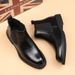 Men's Style One-pedal Polished Soft Leather Men's Boots Medium Top Short Boots Men's Shoes Martin Boots_vogvips.com