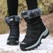 Snow Boots For Women, Winter Warmth, Outdoor Mid Boots, Skiing Cotton Shoes For Women_vogvips.com