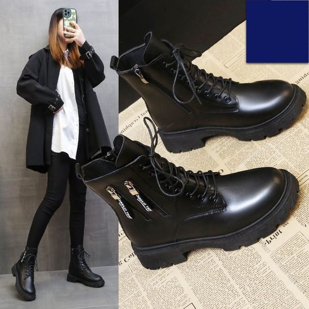 Martin Boots Women's British Style 2025 New Autumn And Winter Plush Boots Thick Bottom Short Boots Look Thin Single Boots_vogvips.com