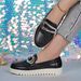 Women's British Style Metallic Platform Loafers Retro Low Top Plus Size Spring New Style Comfortable Breathable Casual Shoes_vogvips.com