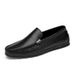 Genuine Leather Men's Shoes Spring Top Layer Cowhide Black Flat Slip-On Loafers Soft Surface Large Size Trendy Brand_vogvips.com