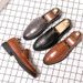 Euro Step Summer Brogue Korean Style British Slip-On Hairstylist Trendy Casual Leather Shoes Men's Height Increase 2cm6_vogvips.com
