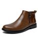 Chelsea Boots Men's Pointed High-Top Leather Shoes Hairstylist Martin Boots Zip-In Fleece Casual Men's Boots_vogvips.com