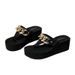 Xiaohei's Summer New Plus Size Chain Women's Height Increasing Sponge Cake And Breathable Casual Slippers For Women_vogvips.com