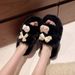 2024 Autumn Winter New Thick-Soled Fleece-Lined Cute Fluffy For Women Cotton Women's One-Strap Slippers_vogvips.com