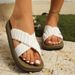 Summer Fashion Square Toe Open Toe Women's Sandals Classic Solid Color Comfortable Flat Slippers Elegant Dress Home Flip-Flops_vogvips.com