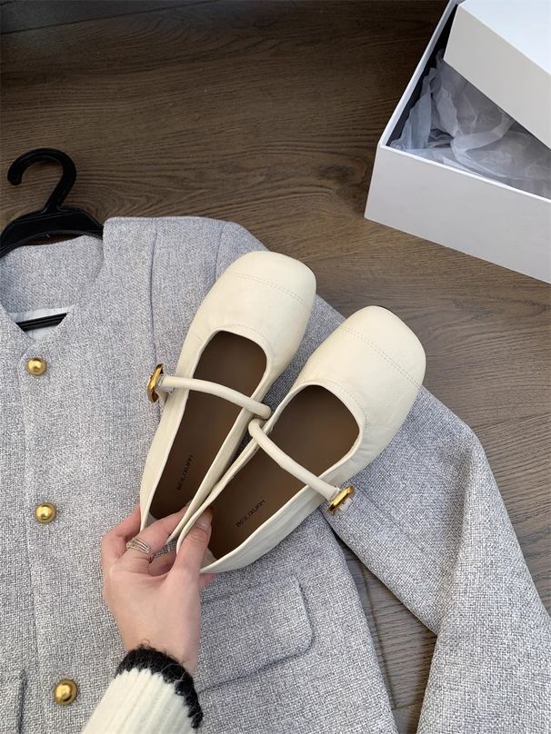 Soft-soled Mary Jane With Round Toe And Shallow Cut, 2026 Spring New Model, Versatile For Commuting, Single-strap Flat_vogvips.com