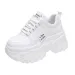 White Black Chunky Spring Autumn Thick Bottom Fashion PU Leather Platform Sneakers Women Lace Up Shoes_vogvips.com