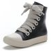 Women's Street Style Small Leather Boots With Big Eyelet Detail Short Ankle Boots For Casual Wear_vogvips.com