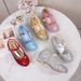 High Heels Versatile New Girls' Fashion Show Performance Host Children's Silver Crystal Princess Shoes_vogvips.com
