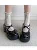 Thick Heeled Shoes With Unique Waterproof Platform, JK Height Increasing Bow, Mary Jane Women's Shoes, Thick Sole,_vogvips.com