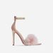 Furry Pointed Toe Stiletto High Fish Mouth Large Women S Sandals Large Size Heel Shoes_vogvips.com