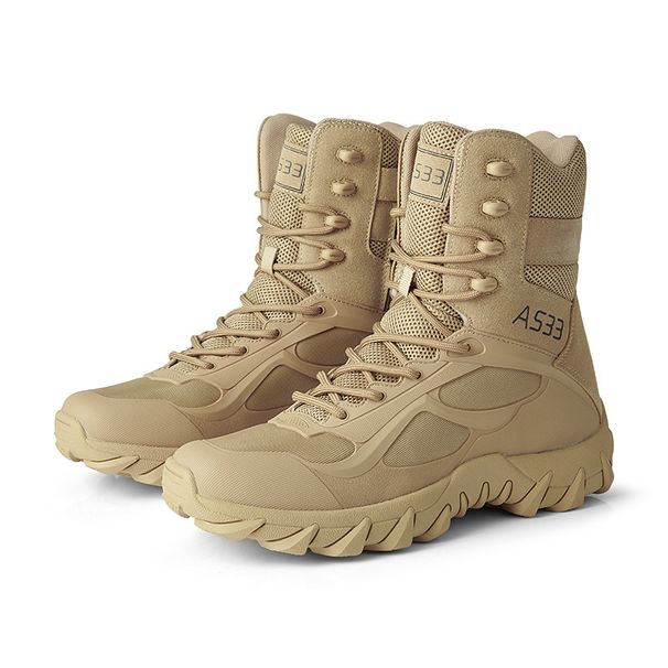 Large Breathable Tactical Boots For Outdoor Hiking, Wear-resistant Training, Combat Boots, High Top Desert Boots For Men_vogvips.com