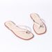 Vintage-Inspired Square-Toe Thong Sandals With Gold Buckle Detail - Lightweight Casual Flat Slides For Women_vogvips.com