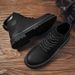 Men's Martin Boots Inner Height Increase Thick-soled Kick Does Not Break Outdoor Mountaineering Tooling Shoes Mid-top Height - Version Leather_vogvips.com