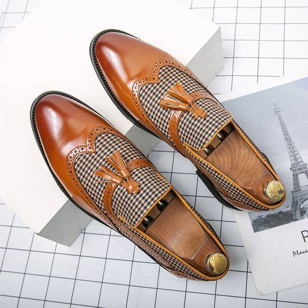 New Fashion Genuine Leather Tassel Business Casual Loafer Shoes For Men Black Business Formal Leather Shoes For Daily Office Casual Men's Shoes For Dr_vogvips.com