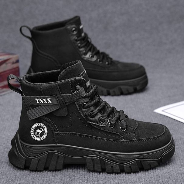 Men's Shoes Autumn/winter High-top British Style Work Boots Men's Thick Soled Outdoor Leather Boots_vogvips.com