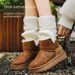 Women's Shoes Sheepskin Fur Thick Soled Snow Boots Women's Short Tube Waterproof Winter New Warm Plus Velvet Winter Cotton Shoes_vogvips.com